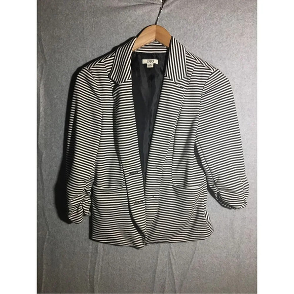 Womens Cato Blazer Black White Closet Staple Capsule Wardrobe Work Career - Picture 1 of 4